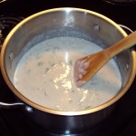 Thick roux with mushrooms
